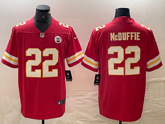 Men's Kansas City Chiefs #22 Trent McDuffie Red Vapor Untouchable Limited Football Stitched Jersey